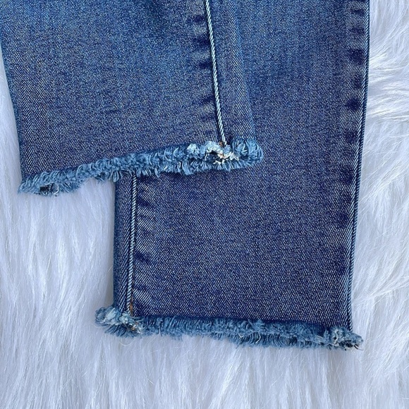 Everlane Jeans Pants Blue Ankle Skinny Denim High Rise Distressed Raw Hem Sz 27 - Picture 4 of 8
